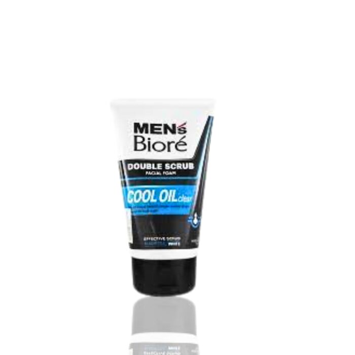Men's Biore Double Scrub Deep Clean Extra Cool Facial Foam 100gm | Japan - Image 1