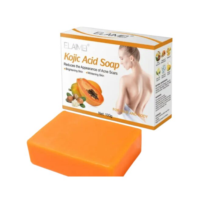 Elaimei Kojic Soap Papaya Extract Essential Oil Soap Gentle Cleansing Nourishing Bath Soap - Image 1