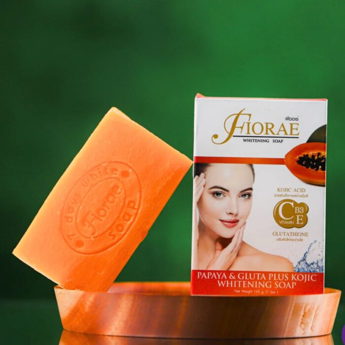 FIORAE PAPAYA & GLUTA PLUS KOJIC WHITENING SOAP - Image 1
